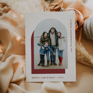 Simple Christmas Arch   Modern Two Photo Holiday Card