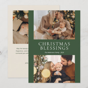 Simple Christmas Blessings   Holiday Card