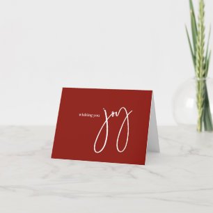 Simple Christmas Business Logo Red White Script Holiday Card