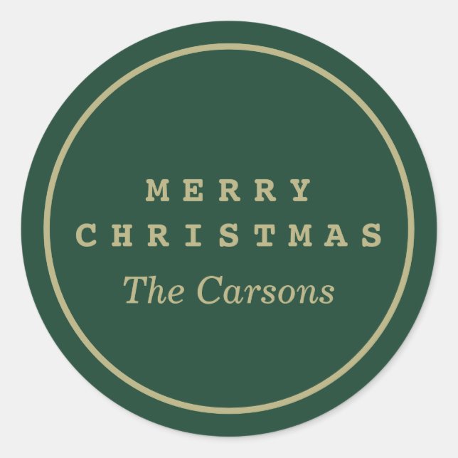 Simple Christmas Classic Round Sticker (Front)