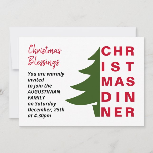 Simple Christmas Dinner Invitation (Front)