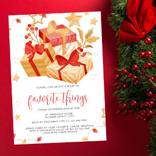 Simple Christmas Gift Boxes Favourite Things Party Invitation