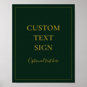 Simple Christmas   Green Cards & Gifts Custom Sign
