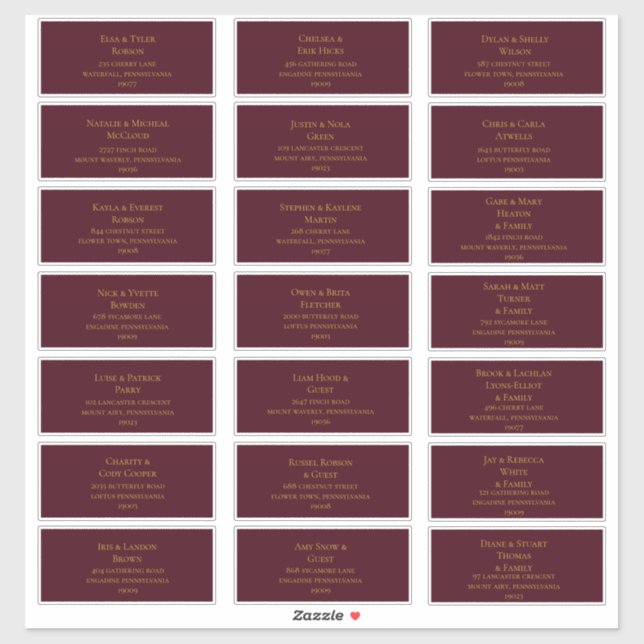 Simple Christmas Green | Red Address Labels (Sheet)