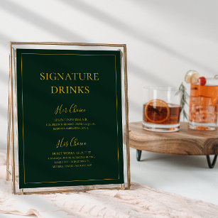 Simple Christmas   Green Signature Drinks Sign