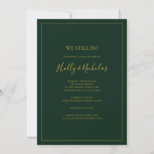 Simple Christmas   Green We Still Do Vow Renewal Invitation