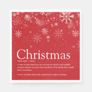 Simple Christmas Holidays Funny Definition Napkin