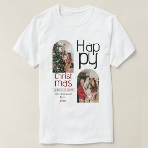  Simple Christmas holidays Modern Typography Photo T-Shirt