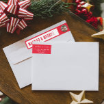 Simple Christmas Married and Merry Photo Address Wrap Around Label<br><div class="desc">This cute red white Christmas address label will make a great addition to your Holiday cards. Customise these address labels with your photograph. You can easily add sender's name and return address on the back of the envelope.</div>