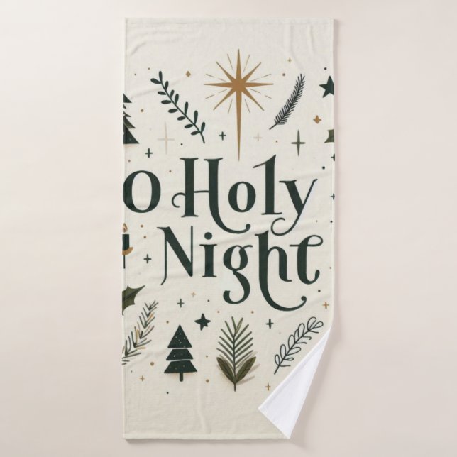 Simple Christmas O Holy Night Bath Towel (Bath Towel)