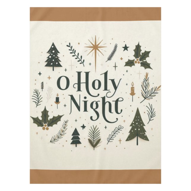 Simple Christmas O Holy Night Tablecloth (Front)