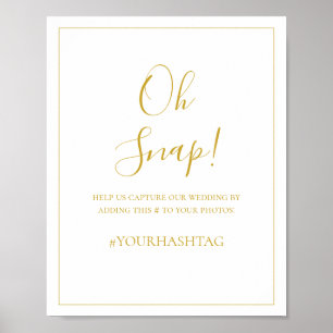 Simple Christmas Oh Snap Wedding Hashtag Sign