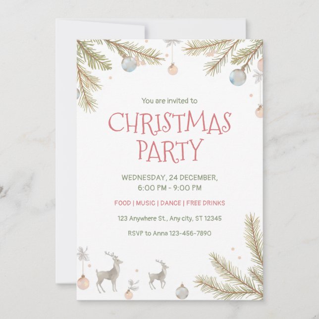 Simple Christmas Party Invitation (Front)