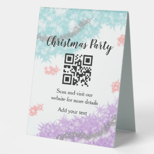 Simple christmas party website barcode QR add name