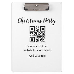 Simple christmas party website barcode QR add name Clipboard