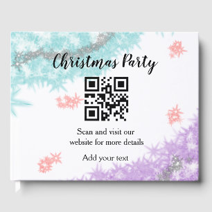 Simple christmas party website barcode QR add name Guest Book