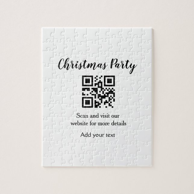 Simple christmas party website barcode QR add name Jigsaw Puzzle (Vertical)