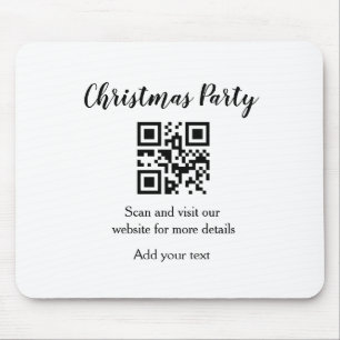 Simple christmas party website barcode QR add name Mouse Mat