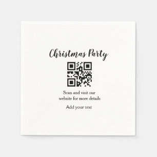 Simple christmas party website barcode QR add name Napkin