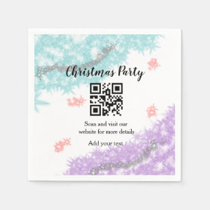 Simple christmas party website barcode QR add name Napkin