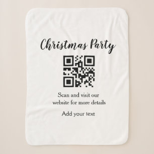 Simple christmas party website barcode QR add name Sherpa Blanket