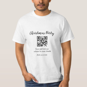 Simple christmas party website barcode QR add name T-Shirt