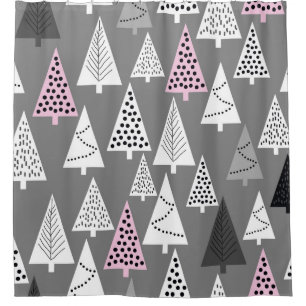 Simple Christmas pattern. Abstract gray and white  Shower Curtain