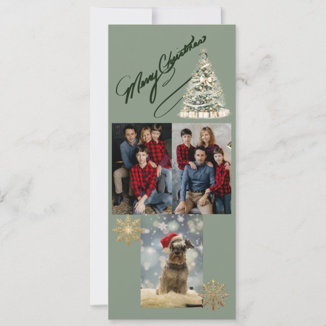 Simple Christmas Photo Collage Holiday Card (Front)