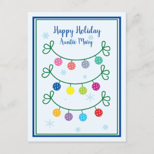 Simple Christmas Pickleball custom text  Postcard