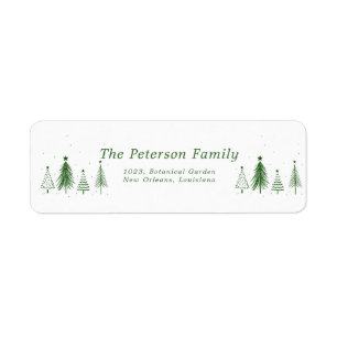 Simple Christmas Pine Tree   Green Address 
