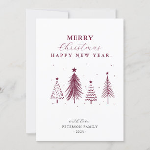 Simple Christmas Pine Tree Pattern Vertical  Holiday Card