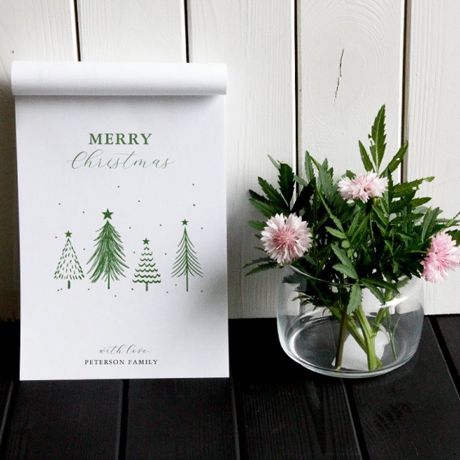 Simple Christmas Pine Tree Pattern Vertical  Holiday Card (Creator Uploaded)