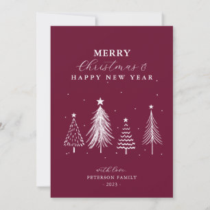 Simple Christmas Pine Tree Pattern Vertical  Holiday Card