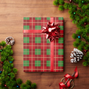 Simple Christmas Plaid Red And Green Chequered Wrapping Paper