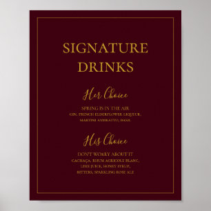 Simple Christmas   Red Signature Drinks Sign