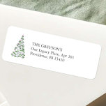 Simple Christmas Return Address Labels<br><div class="desc">Elevate your holiday mailings with these elegant, modern return address labels featuring a Christmas tree in line art and watercolor shades of red and green. Customise with your names and address using the simple template fields. Perfect for adding a touch of festive charm to your business or personal correspondence. For...</div>