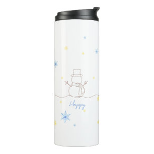 Simple Christmas Snowman ♡ Thermal Tumbler