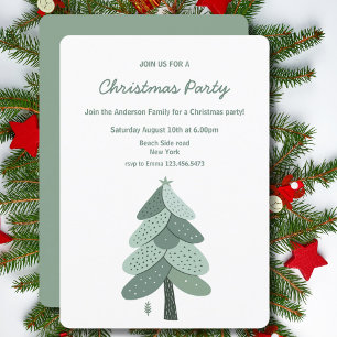 Simple Christmas tree Christmas party Invitation