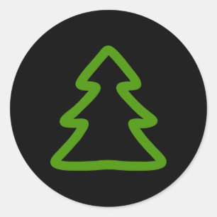 Simple Christmas Tree  Classic Round Sticker