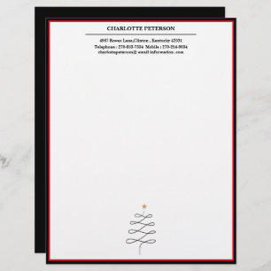 Simple Christmas Tree Custom Name Custom Letterhead