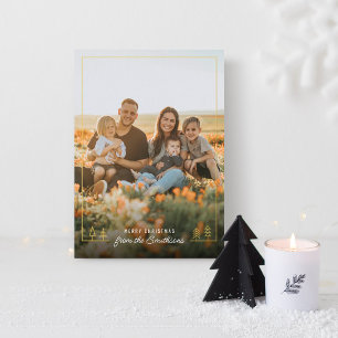 Simple Christmas Tree Frame Foil Holiday Card