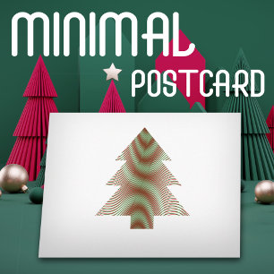 Simple Christmas Tree - Green Red White - Trippy Postcard