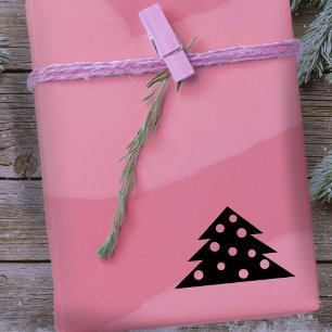 Simple Christmas Tree Holiday Decoration Rubber Stamp