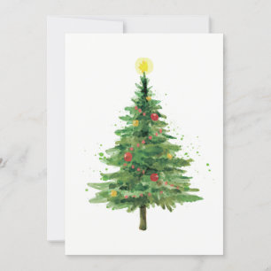 Simple Christmas Tree   Holiday Dinner Party Invitation