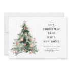 simple christmas tree holiday moving announcement