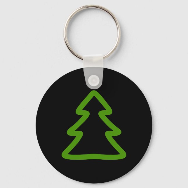 Simple Christmas Tree  Key Ring (Front)
