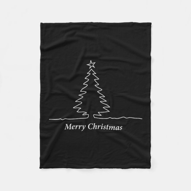 Simple Christmas Tree Men, Women, Kids, Family Mat Fleece Blanket (Front)