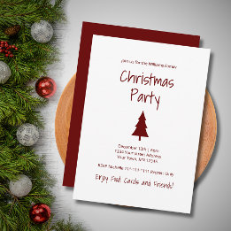 Simple Christmas Tree Modern Holiday Party Invitation