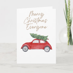 Simple Christmas Tree on Car roof Card