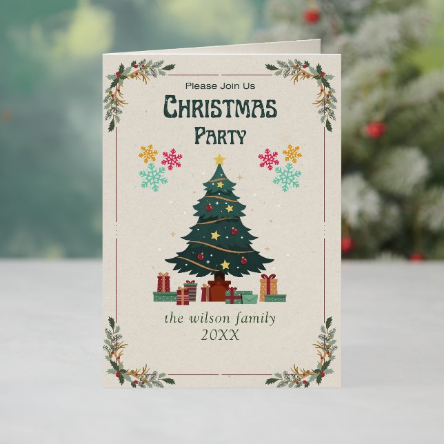 Simple Christmas Tree Party Non-Photo Holiday (Holiday In Situ)